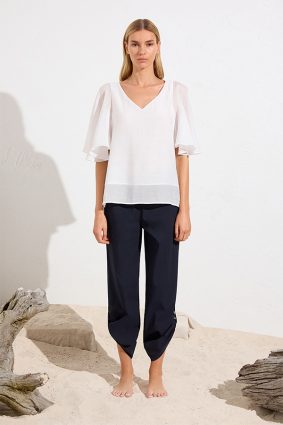 Mela Purdie Tab Up Trouser French Navy