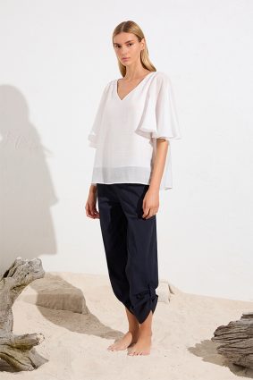 Mela Purdie Tab Up Trouser French Navy