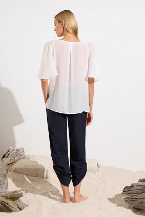 Mela Purdie Tab Up Trouser French Navy