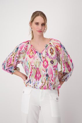 Monari Blouse Ikat Allover Pink Ptd