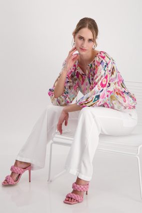 Monari Blouse Ikat Allover Pink Ptd