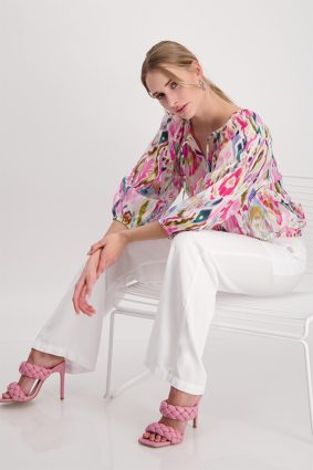Monari Blouse Ikat Allover Pink Ptd