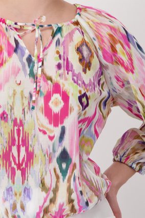 Monari Blouse Ikat Allover Pink Ptd