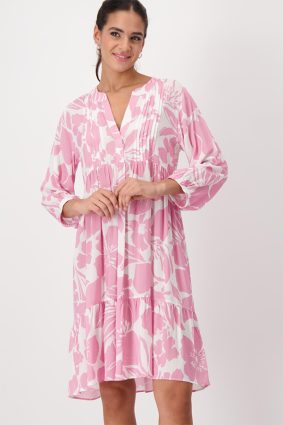 Monari Dress Midi Big Flower Pink Ptd