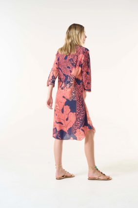 Oneseason Middy Poppy Dress Portofino Cotton Coral