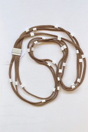 Rosalba Galati Block Long Cubes Cord N TaupecordWhite