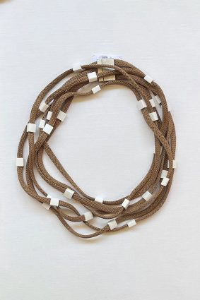 Rosalba Galati Block Long Cubes Cord N TaupecordWhite