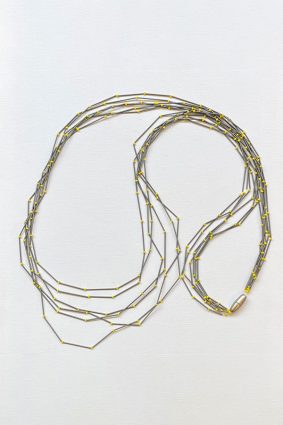 Rosalba Galati Rugiada Steel Sphere Long Necklace Yellow