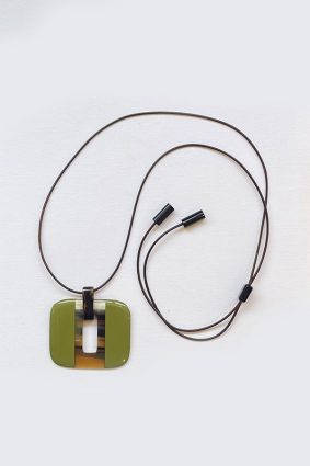 Soyang Horn Stripe Hollow Rect N Greentarragon