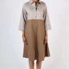 Bagruu Harvey CB Dress Olive and Stone