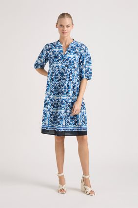 Lola Marilyn Button Dress Marg Navy
