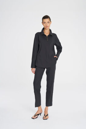Mela Purdie Half Zip Blouse French Navy