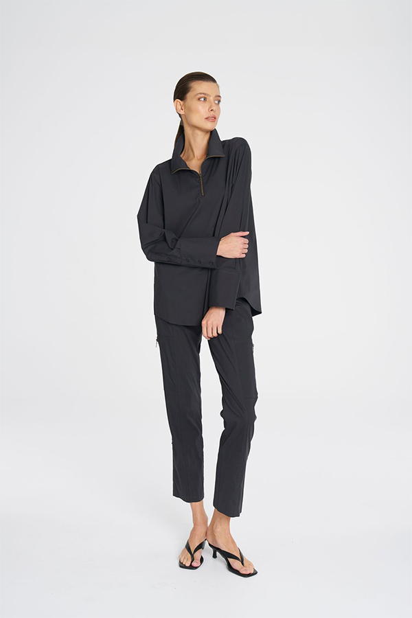 Mela Purdie Half Zip Blouse French Navy
