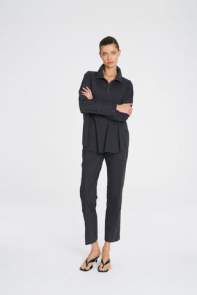 Mela Purdie Half Zip Blouse French Navy