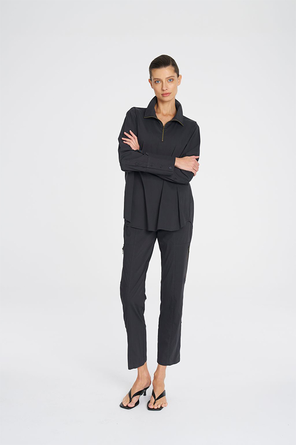 Mela Purdie Half Zip Blouse French Navy