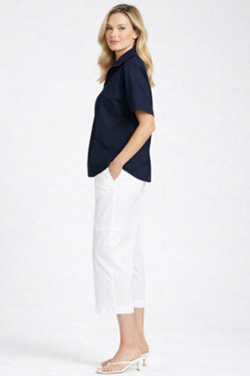 Mela Purdie Half Zip Shirt French Navy