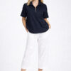 Mela Purdie Half Zip Shirt French Navy