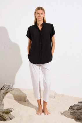 Mela Purdie Soft Stand Shirt Navy