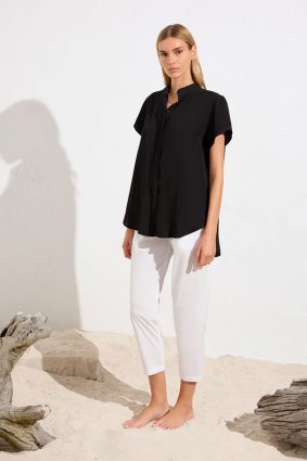 Mela Purdie Soft Stand Shirt Navy