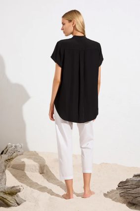 Mela Purdie Soft Stand Shirt Navy