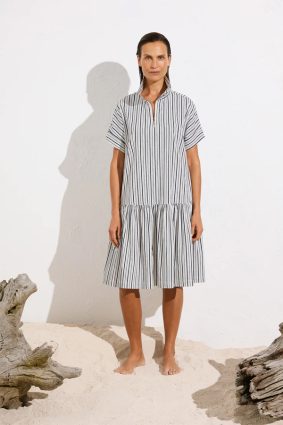 Mela Purdie Zip Botanica Dress Navy_White