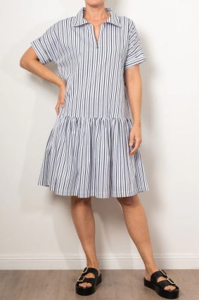 Mela Purdie Zip Botanica Dress Navy_White