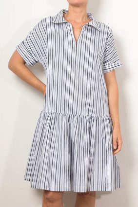 Mela Purdie Zip Botanica Dress Navy_White