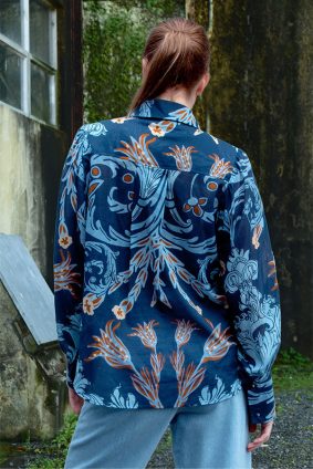 Coop Truffle Ruffle Shirt Navy 1