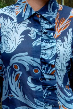 Coop Truffle Ruffle Shirt Navy 1