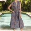 Lola Daisy Boo Midi Dress Malta Blue Gold