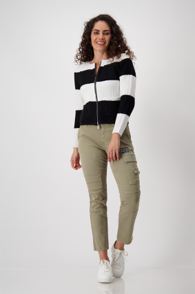 Monari Round Neck Jacket Schwarz