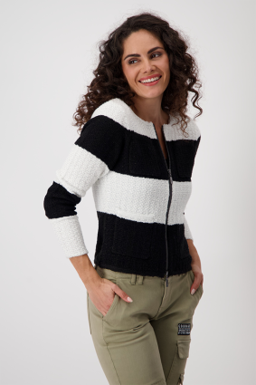 Monari Round Neck Jacket Schwarz