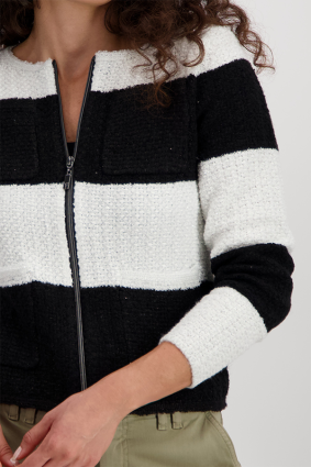 Monari Round Neck Jacket Schwarz