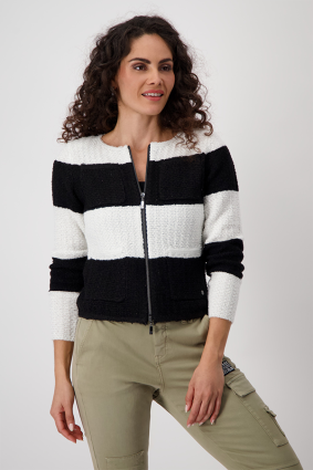 Monari Round Neck Jacket Schwarz