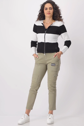 Monari Round Neck Jacket Schwarz