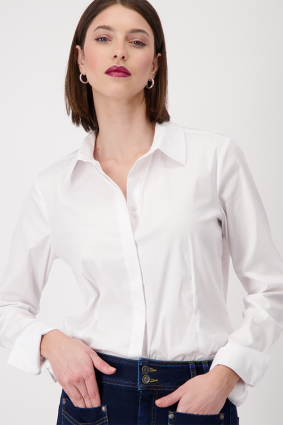 Monari Shirt Collar Blouse Weiss