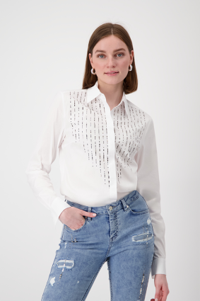 Monari Shirt Collar Blouse Weiss Detail