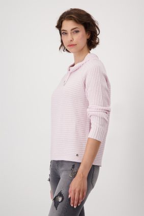 Monari Stand-Up Collar Pullover Rosy
