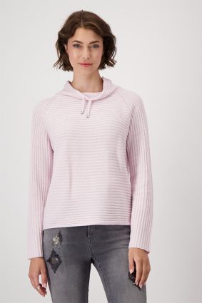 Monari Stand-Up Collar Pullover Rosy