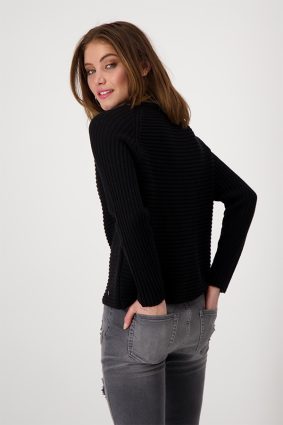 Monari Stand-Up Collar Pullover Schwarz