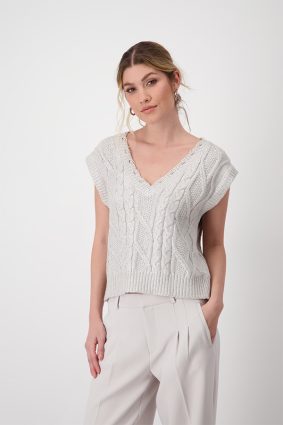 Monari V Neck Knitwear Moon