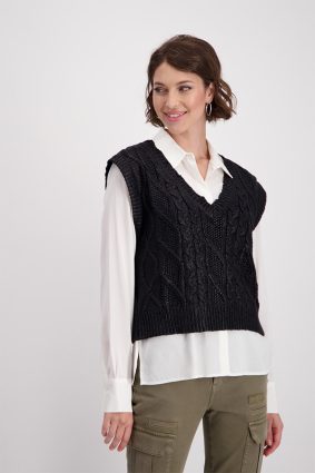 Monari V Neck Knitwear Schwarz
