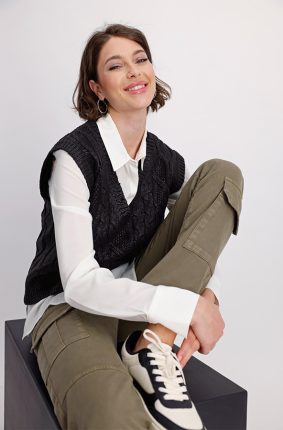 Monari V Neck Knitwear Schwarz