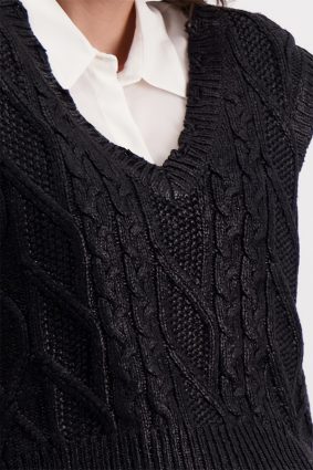 Monari V Neck Knitwear Schwarz