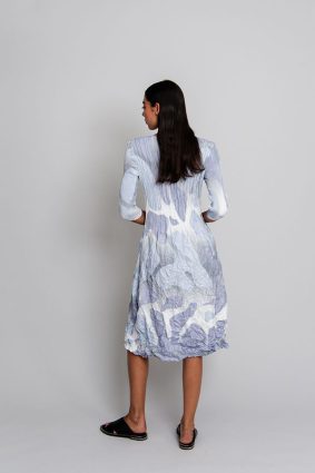 Alquema 3 4 Sleeve Smash Pocket Dress Lyric Blues