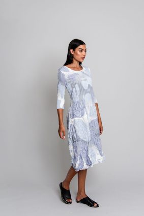 Alquema 3 4 Sleeve Smash Pocket Dress Lyric Blues