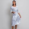 Alquema 3 4 Sleeve Smash Pocket Dress Lyric Blues