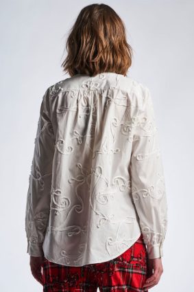 High Belief Stand Collar Shirt White