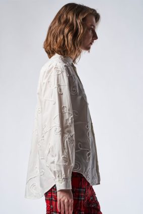 High Belief Stand Collar Shirt White