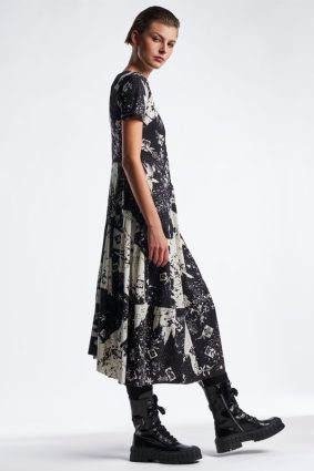 High Mesmerize Tulip Dress Black Splash Floral